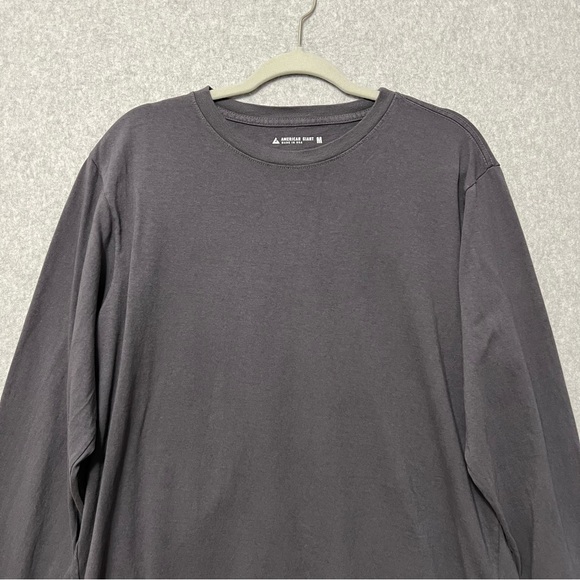 American Giant Mens Long Sleeve Tee Size Medium Dark Gray Crew Neck Cotton - Picture 3 of 8